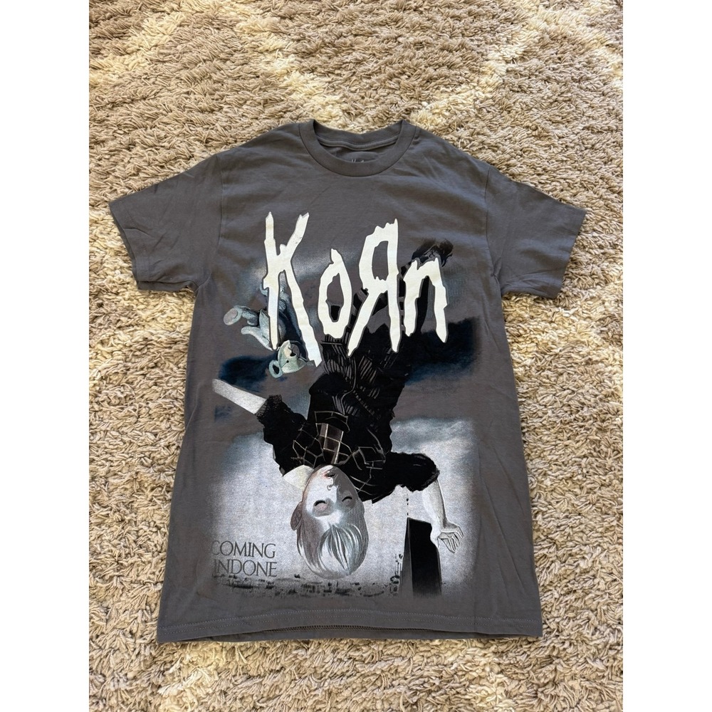 Korn Coming Undone Graphic T-Shirt Gray Mens Small Band Tee